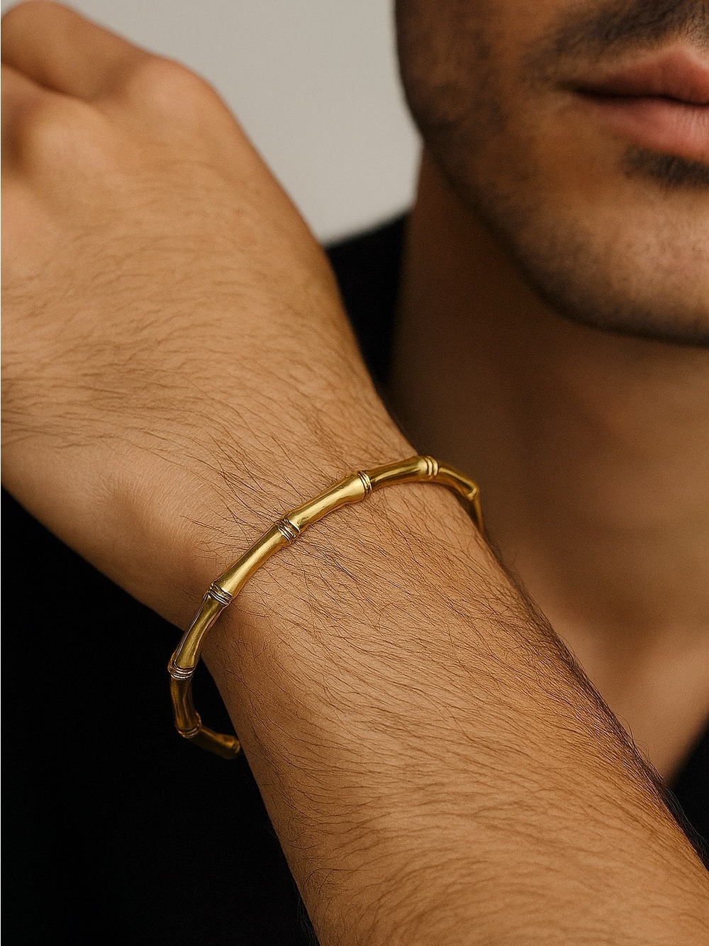 Vintage Gold Bamboo-Link Bracelet